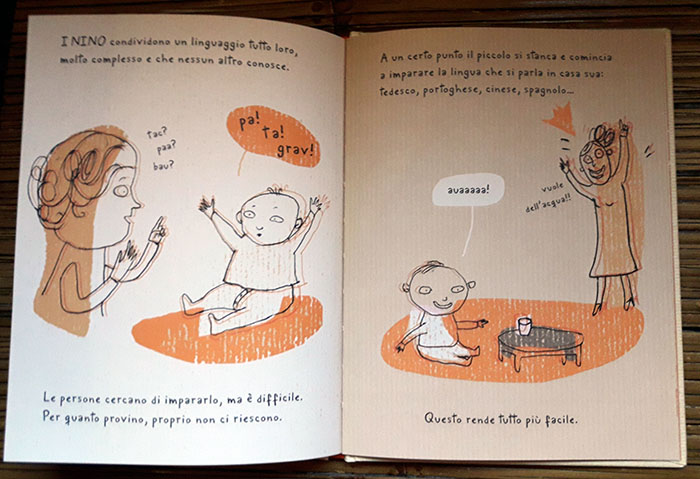 Adesivo Bambina che abbraccia un cucciolo bianco in città di notte.  illustrazione a fumetti per un libro per bambini. generativa ai. 